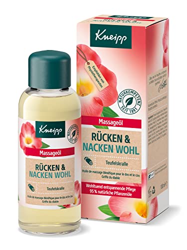 Kneipp Massageöl Rücken Wohl, hochwertig mit Extrakt der Teufelskralle, mit reichhaltiger Sheabutter, Sonnenblumenöl und Vitamin E, Mehrfarbig, 100 g (1er Pack) im Sale